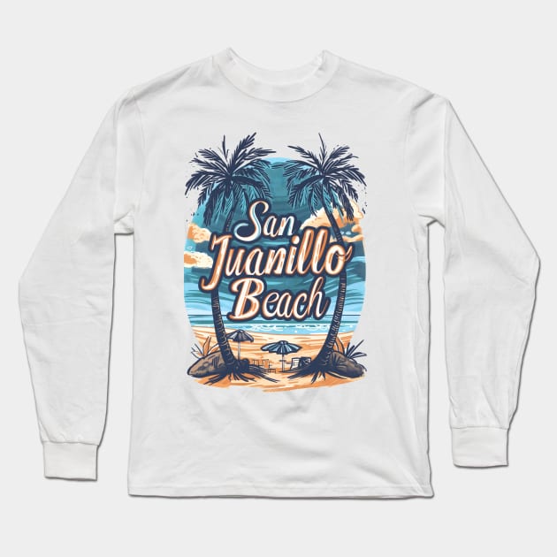 Escape to San Juanillo Beach: Tropical Landscape Art 🏖️ Long Sleeve T-Shirt by Costa Rica Designs